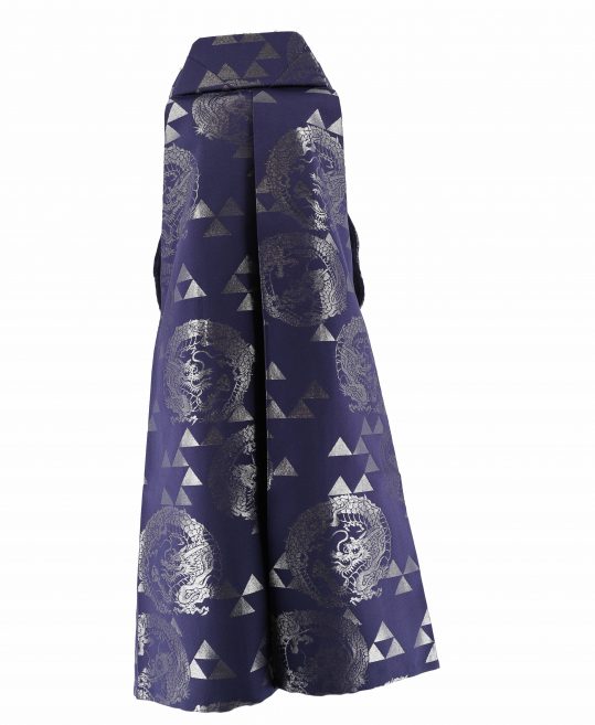 男性用袴単品レンタル(成人式・結婚式・卒業式)花紫・銀の鱗文様と龍[身長180cm対応]No.214